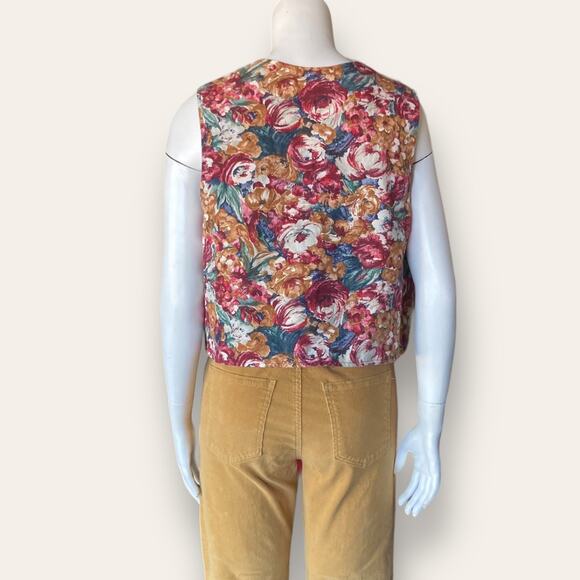 90s floral print vest size large - Picture 4 of 7
